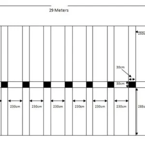 Kho-Kho ground layout dimensions with court measurements